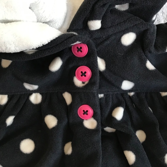 CARTER’S 3-Piece Fleece Hoodie Set Polka Dot Black White Pink Size 18 Months NWT - Picture 3 of 14